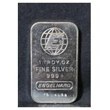 1oz .999 Fine Silver Vintage ENGELHARD BAR