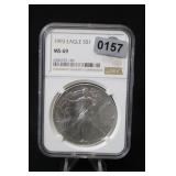 1993 Certified 1oz .999 Silver Eagle