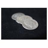 Lot of 4 Mixed Date Silver Roosevelt Dimes