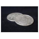 Lot of 2 1964 90% Silver Kennedy Half Dollars