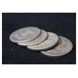 Lot of 4 Franklin Silver Half Dollar