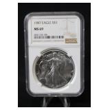 1987 Certified 1oz .999 Silver Eagle