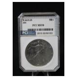 1992 Certified 1oz .999 Silver Eagle