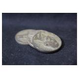 Lot of 3 Silver WAR TIME Nickels WW2