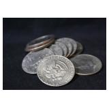 Lot of 10 Mixed Date Kennedy Clad Half Dollars