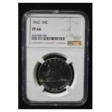 1962 PF66 Certified Franklin Silver Half Dollar