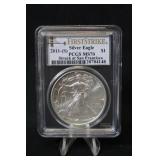 2011-S MS70 Certified 1oz .999 Silver Eagle