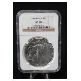 1988 Certified 1oz .999 Silver Eagle