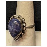 .925 Silver Lapis Ring Sz 8
