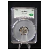 1942 MS66 Mercury Silver Dime CAC Certified