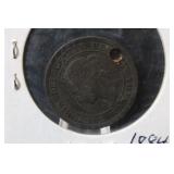 1884 Canada Large Cent *Holed