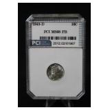 1943-D Certified Mercury Silver Dime