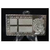 20 Grams .999 Silver Bar