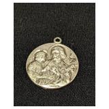 Sterling Silver Saint Pendant/Charm  3.29g