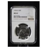 1954-D Certified MS63 Franklin Silver Half