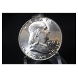 1951-D Franklin Silver Half Dollar
