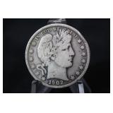 1902 Barber Silver Half Dollar