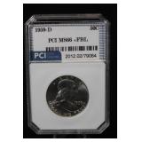 1959-D Certified Franklin Silver Half Dollar