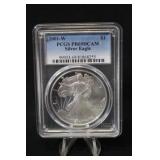 2001-W Certified 1oz .999 Silver Eagle Proof