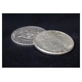 Lot of 2 1964 90% Silver Kennedy Half Dollars