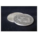 Lot of 2 1964 90% Silver Kennedy Half Dollars