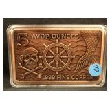 5oz .999 Fine Copper Bar