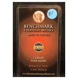 1grain .999 Fine Silver Bar