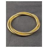 14K Gold Italian Mesh Triple Bracelet with