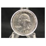 1955 Uncirculated Washington Silver Quarter