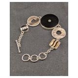 Sandy Baker .925 Silver Toggle Bracelet  24.9g