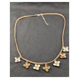 J.Jill Painted Flower Necklace on Braided Cord