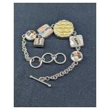 Sandy Baker .925 Silver Toggle Bracelet  18.6g
