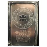 10oz .9999 Pure Silver Bar Royal Canadian Mint