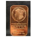 1oz .999 Pure Copper Bar