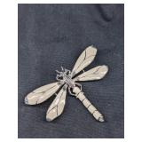 Dragon Fly Enamel Brooch  2.5" Across