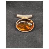 .925 Silver Amber Pendant   3.1g