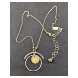 .925 Hammered Silver Geometric Pendant Necklace