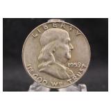 1959-D Franklin Silver Half Dollar