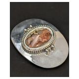 Stainless Steel Belt Buckle with Agate