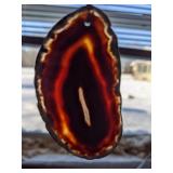 Black Agate Slice Necklace  - 2.5" Stone