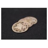 Lot of 3 Mixed Date Mercury Silver Dimes