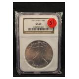 2001 Certified 1oz .999 Silver U.S. American Eagle