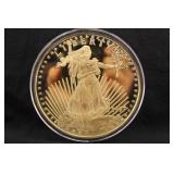 4oz .999 Pure Silver Gold Plated Round