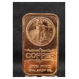 1 oz .999 Pure Copper Bar