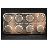 10oz .999 Pure Silver Dominoes Stacker Bar