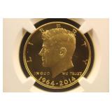 2014-W PF70 Gold Kennedy Half Dollar NGC Certified