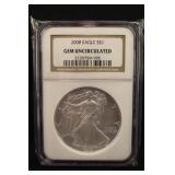 2008 Certified 1oz .999 Pure Silver Eagle