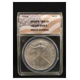 2001 MS70 1oz .999 U.S. Silver Eagle