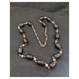 .925 Silver Necklace Featuring Oval Black Onyx
