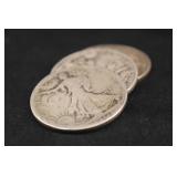 Lot of 3 Silver Walking Liberty Half Dollar